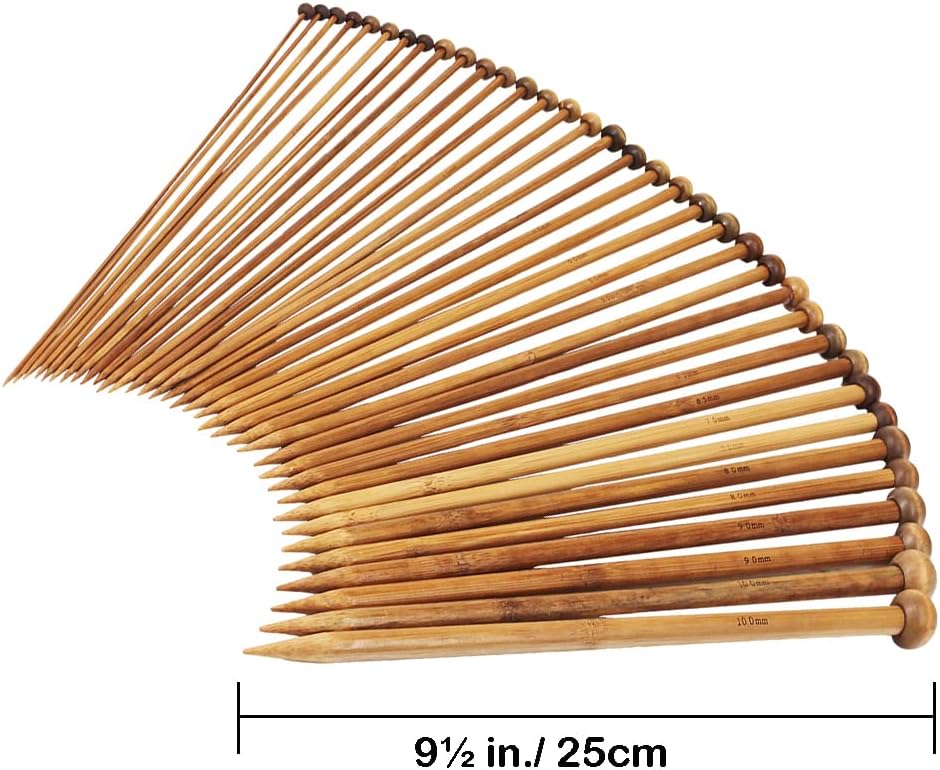 Exquiss Bamboo Knitting Needles Set, 18 Pairs Circular(31.5”) Wooden