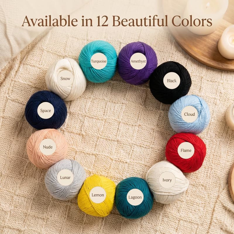 100% Organic Cotton Yarn No.5 Chunky - GOTS Certified, 2 Pack