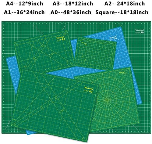 WORKLION 24" x 36" and 9" x 12" Large Self Healing PVC Cutting Mat