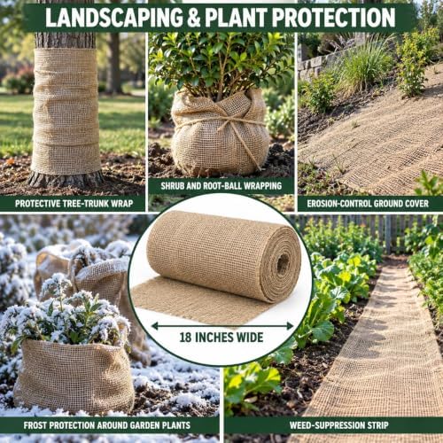 Sedona Designz 18" Wide Burlap Roll – 100% Natural Jute Fabric – 9 oz