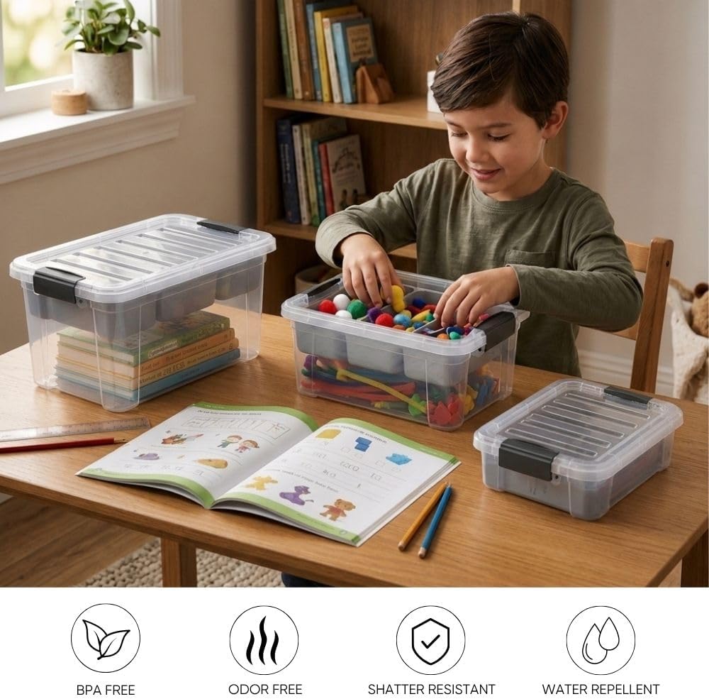 Superio Mini Storage Container Organizing Bin with Removable Tray