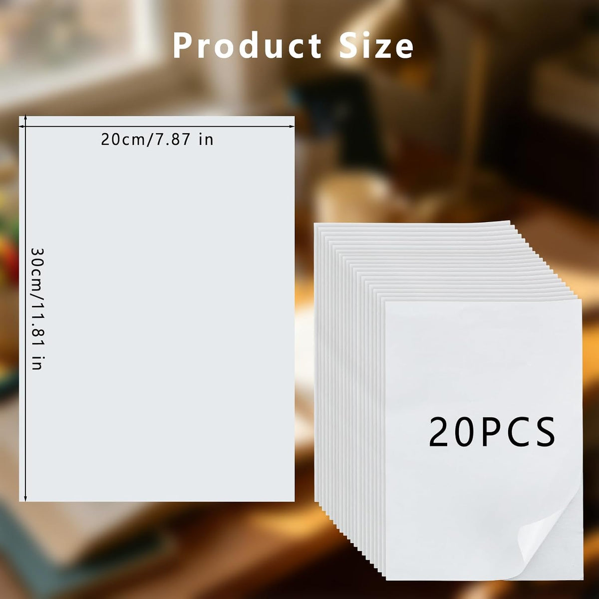 20Pcs Double Sided Iron On Adhesive Sheets, 7.8 x 11.8 Inch