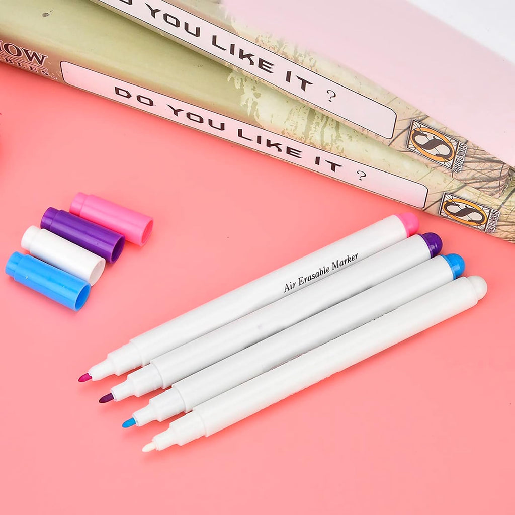 Washable Fabric Markers for Sewing, 4PCS Water Erasable Fabric Marking