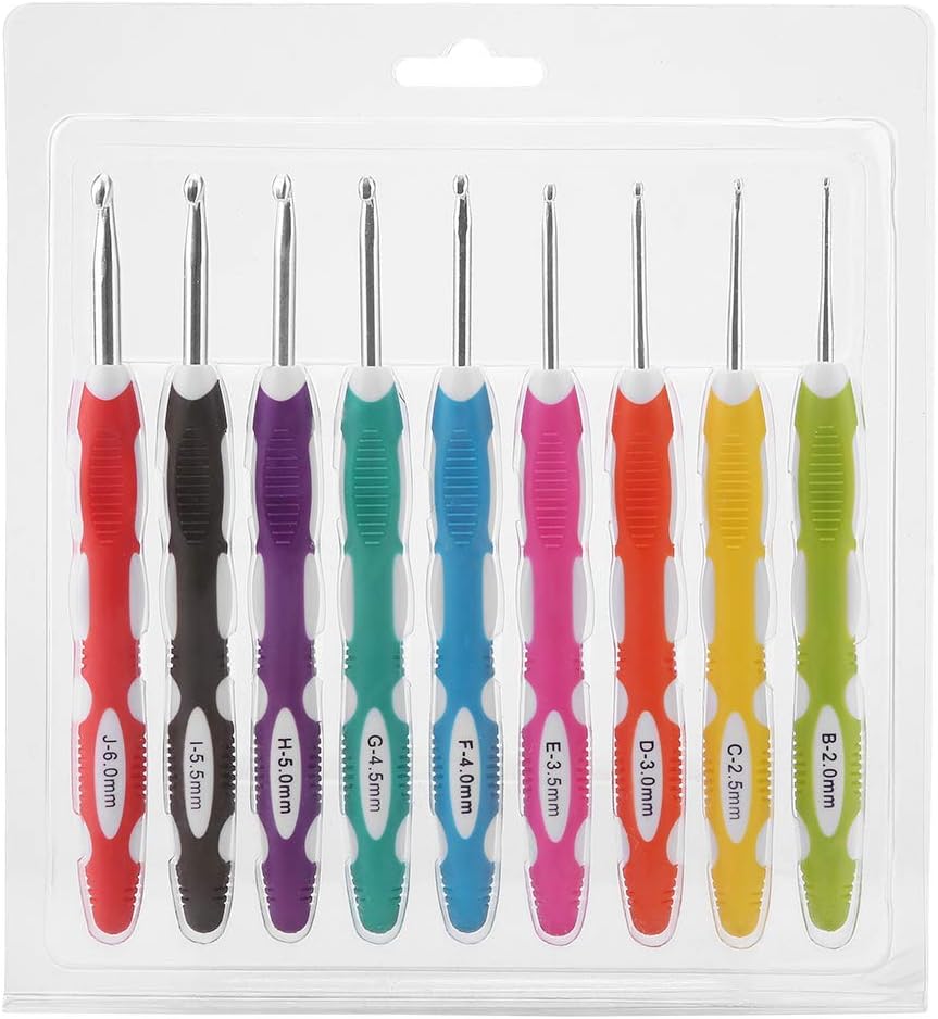 Crochet Hook Set,Ergonomic Crochet Hooks with Soft TPR Silicone