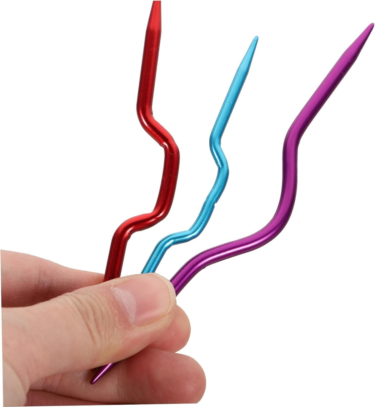 3Pcs Aluminum Cable Knitting Needles, Comfortable Handle Crochet Tool