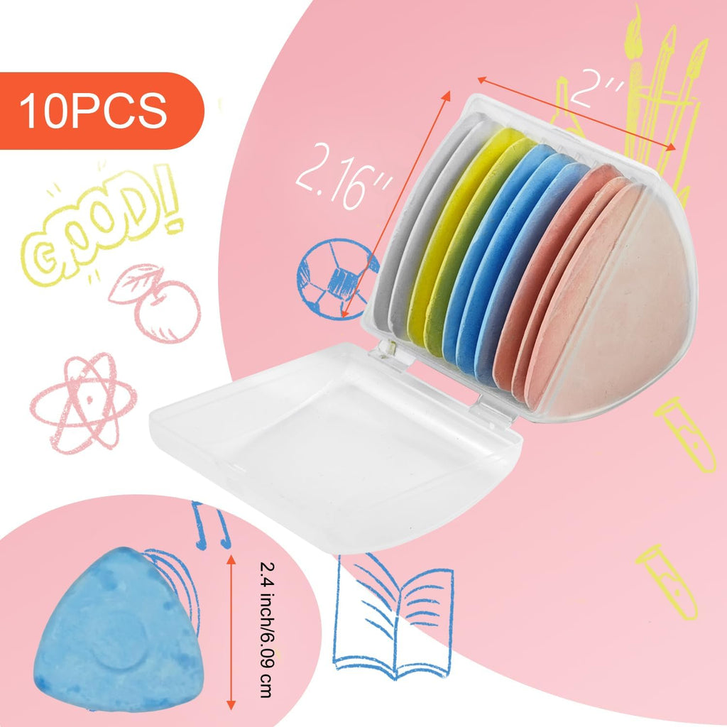 10Pcs Triangle Tailors Chalk,Tailor's Sewing Fabric Chalk