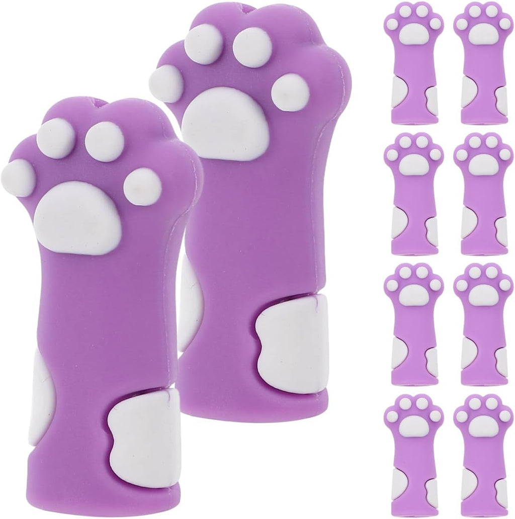 ARTIBETTER 10pcs Cat Paw Knitting Needle Stoppers Soft Silicone Needle