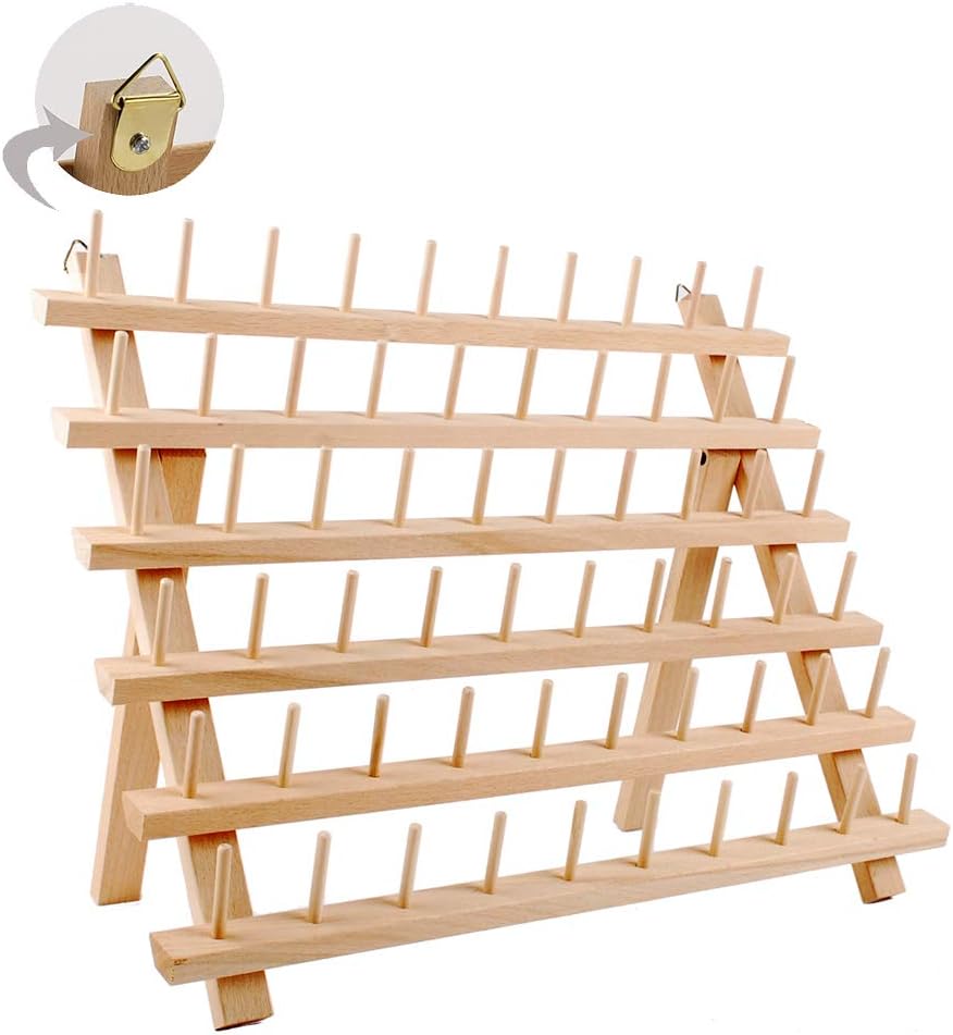 NW 60-Spools Wooden Thread Holder Sewing and Embroidery Thread