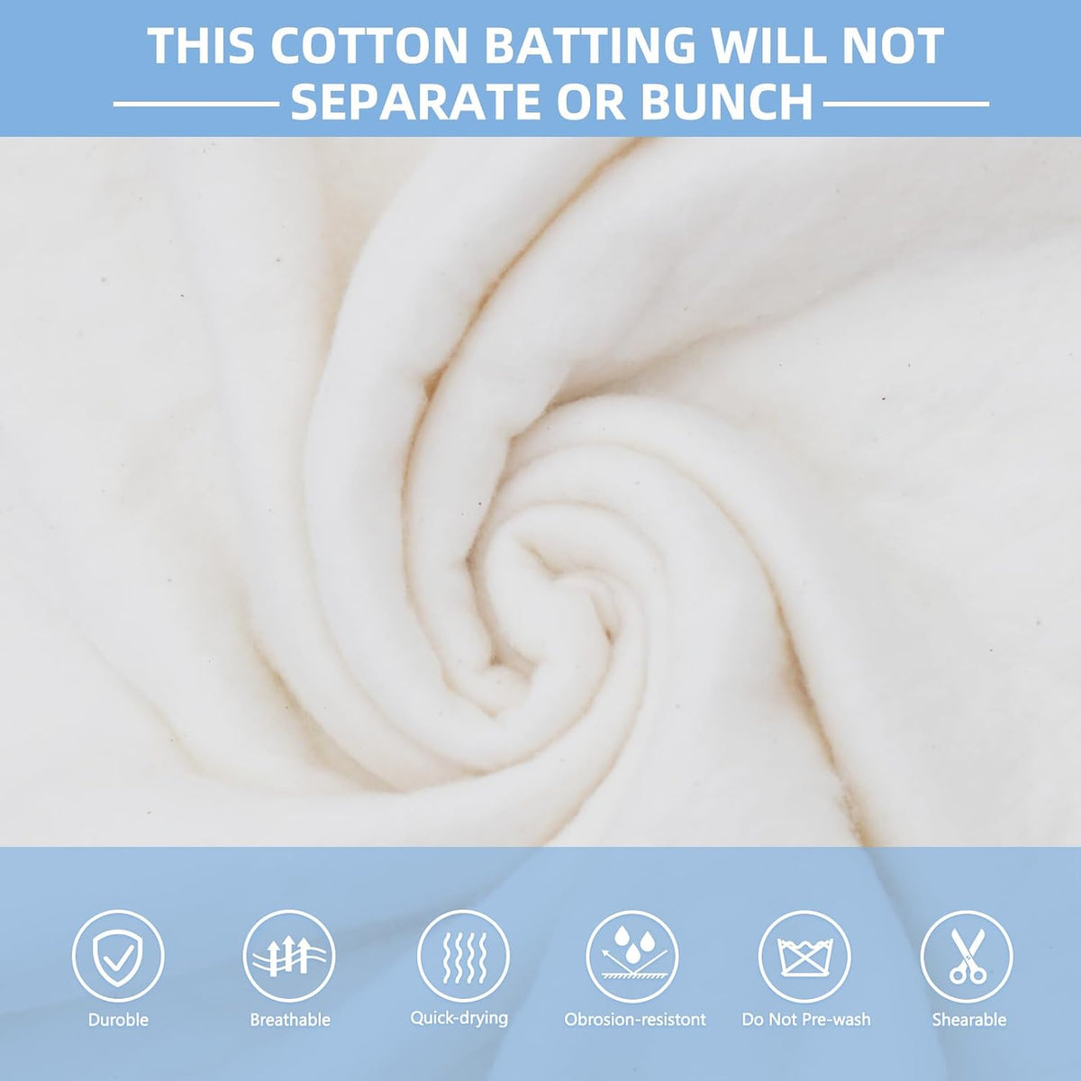 RRKTP Cotton Quilt Batting By The Roll,100% Cotton Batting for