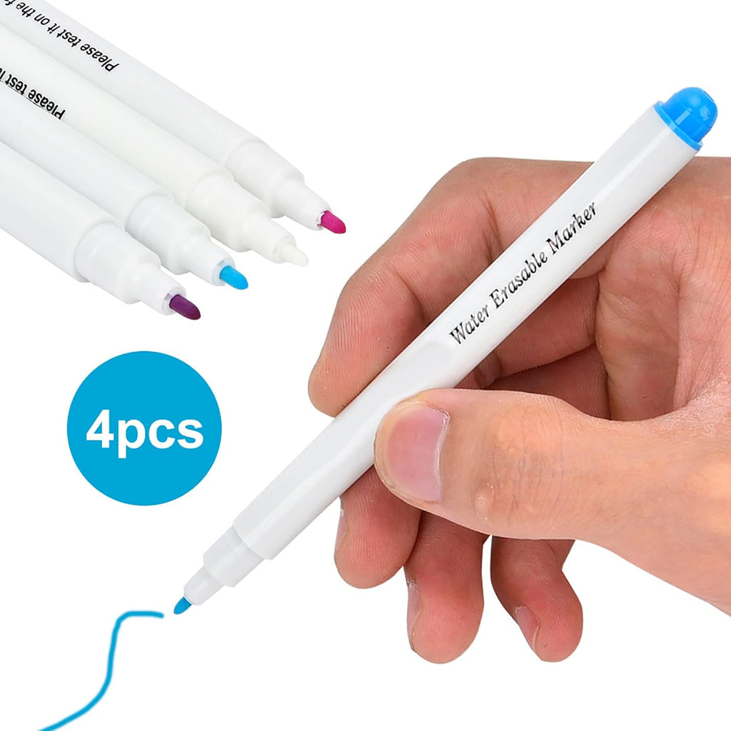 Washable Fabric Markers for Sewing, 4PCS Water Erasable Fabric Marking