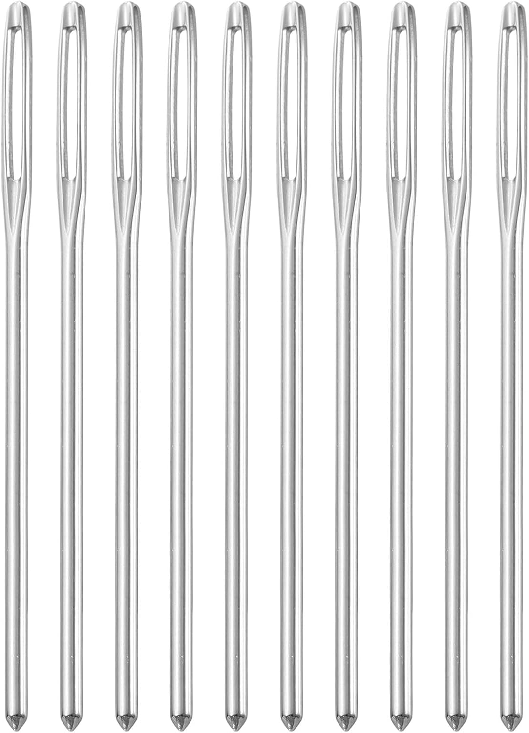 uxcell 100Pcs Large Eye Needles, 2.76" 2mm High Carbon Iron Embroidery