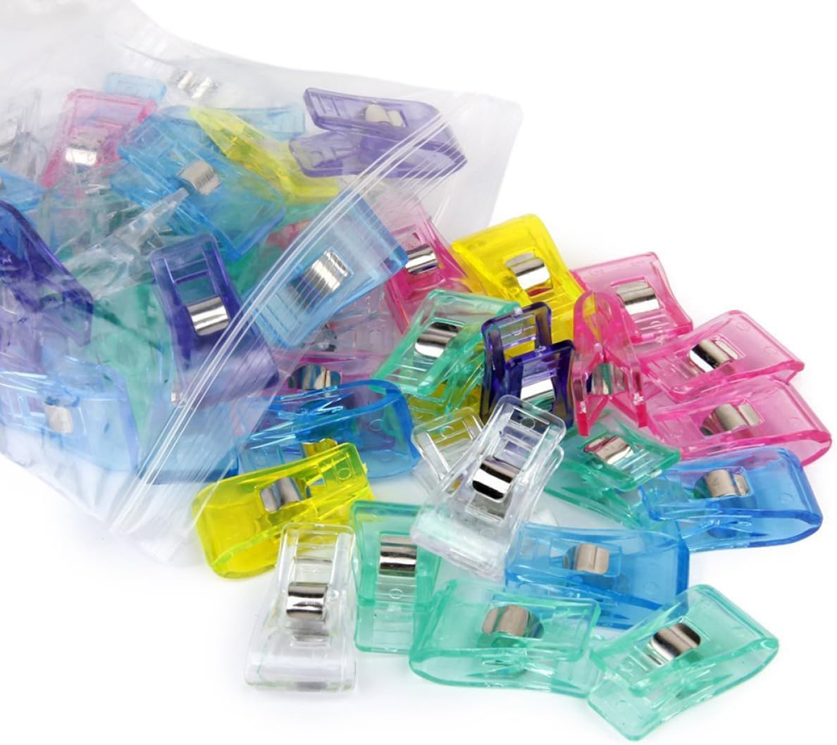 Happyyami 50pcs Craft Clips Random Color Sewing Clips for Quilting