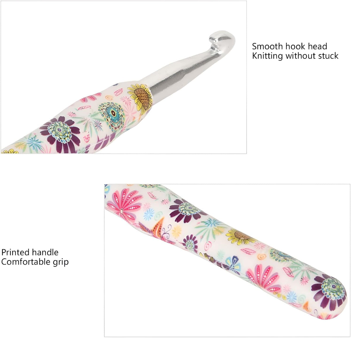 ACNTENY 10mm Crochet Hook, Ergonomic Handle, Aluminum, Multicolor