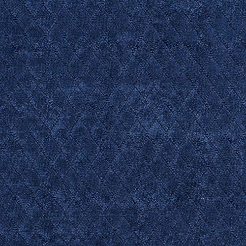 Navy Blue Diamond Stitched Velvet Upholstery Fabric by The Yard - SKU