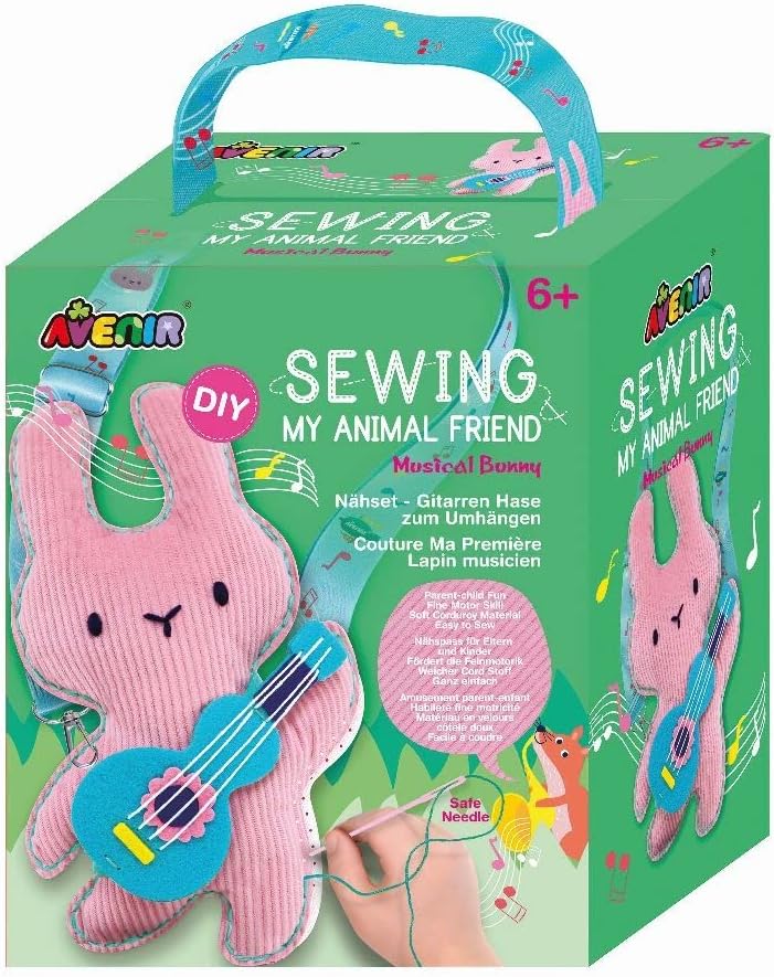 Avenir 6301815 DIY Sewing Kit, Sewing Rabbit with Guitar, Neck Animal