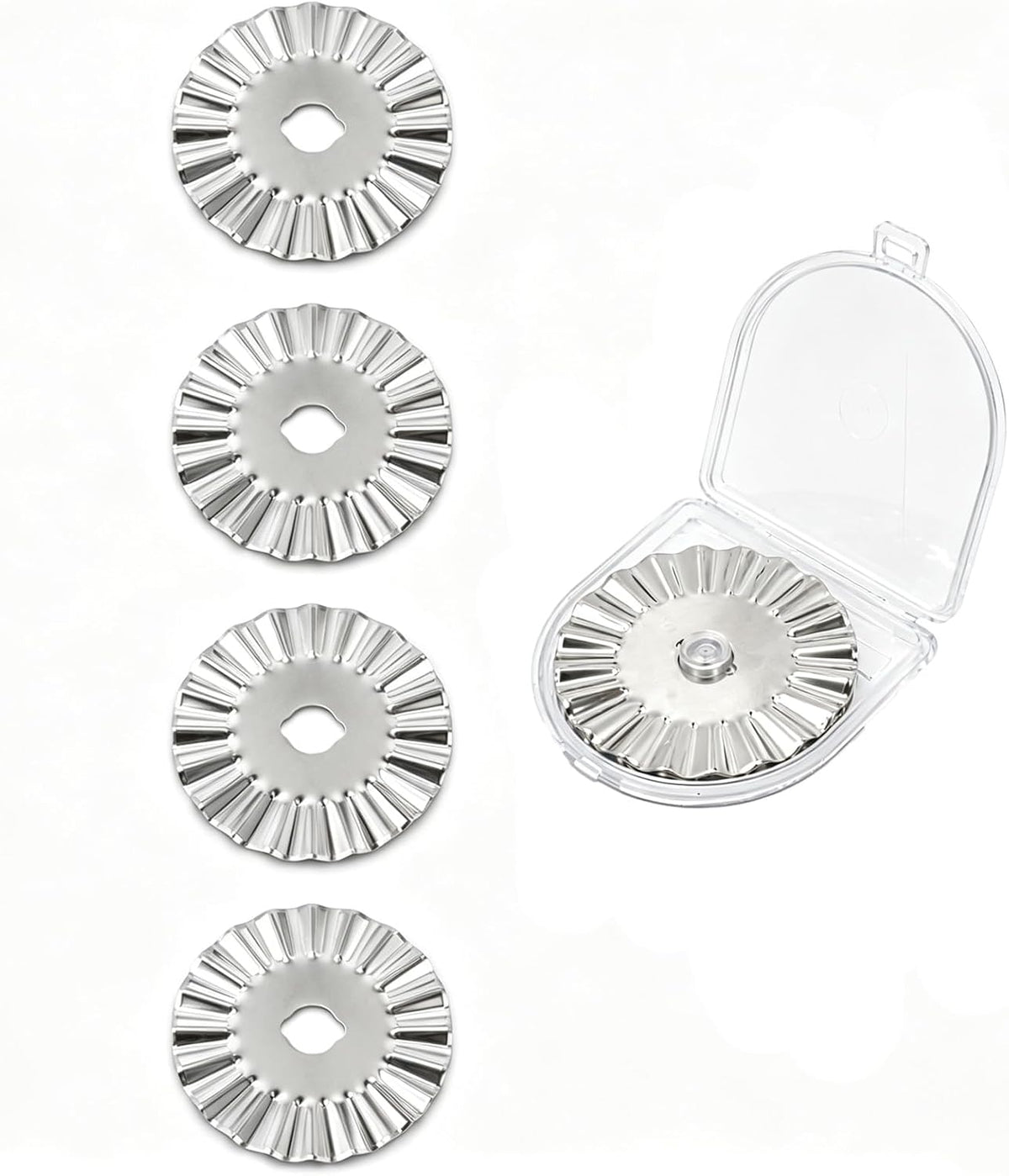 XIHIRCD 5pcs Rotary Cutter Blades, Wave Rotary Cutter for Fabric