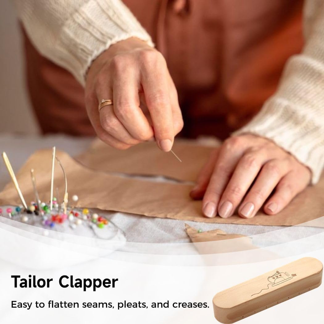 6-Inch Hardwood Tailor Clapper For Pressing & Setting Seams, Seam