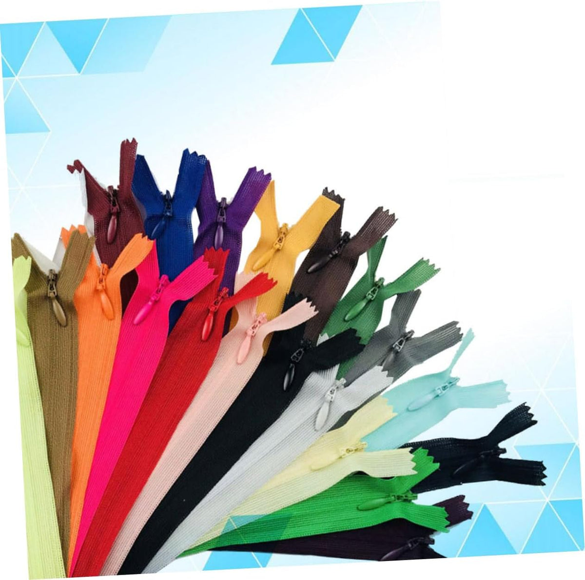 50pcs Nylon Invisible Zippers for Sewing DIY Crafters in Assorted