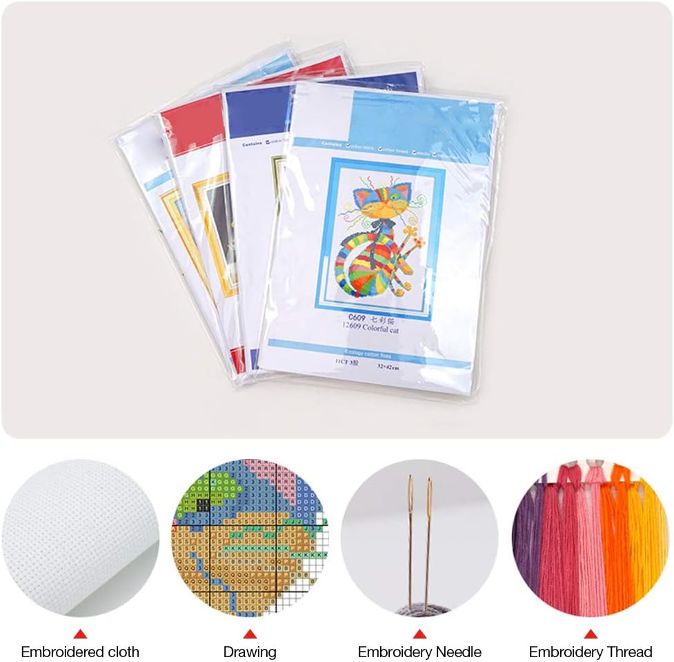 Eiazuiks Stamping Cross Stitch Kit, Snow Mountain Counting Cross