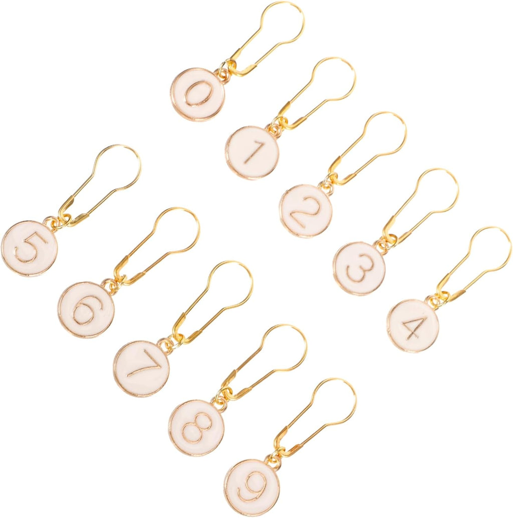 Golden Metal Knit Stitch Markers 10pcs Round Set for Winter