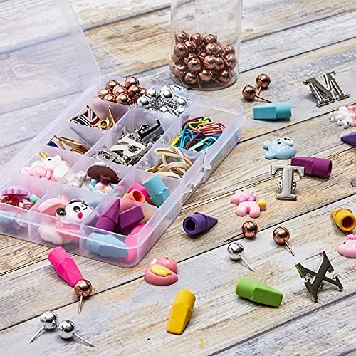 Juvale Clear Plastic Tackle Box - Adjustable 15-Compartment Bead