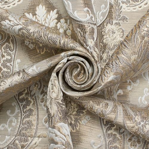 Floral Bouquet Damask Extra Wide Metallic 110" Heavyweight Upholstery