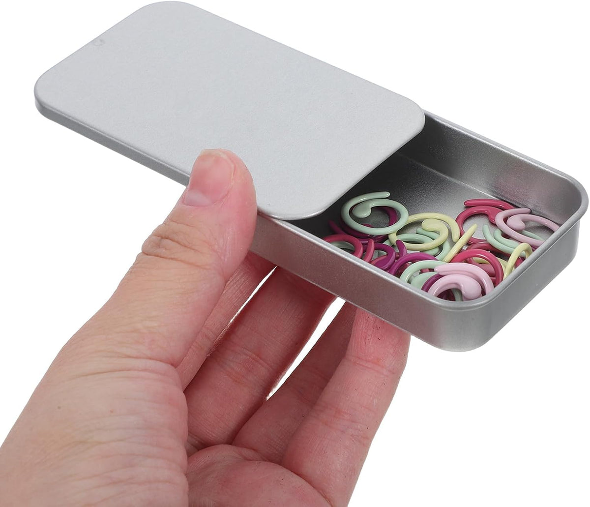 Metal Spiral Stitch Markers with Storage Box 50Pcs for Knitting