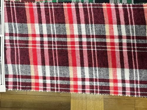 AdFabric,Cotton Flannel Fabric, Plaid/Checkered, for Shirts, Scarves