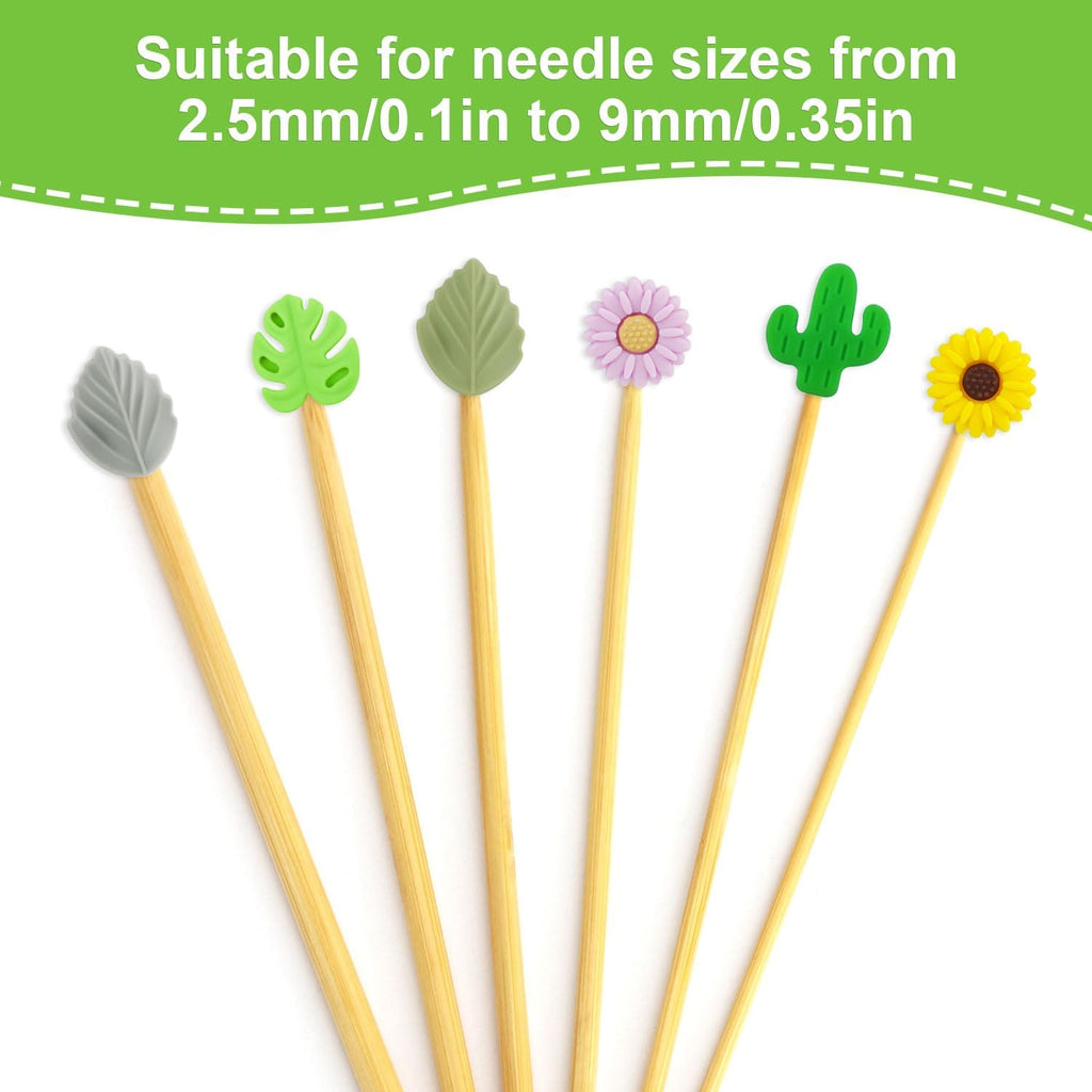 16pcs Knitting Needle Stoppers, Silicone Needle Point Protectors Daisy