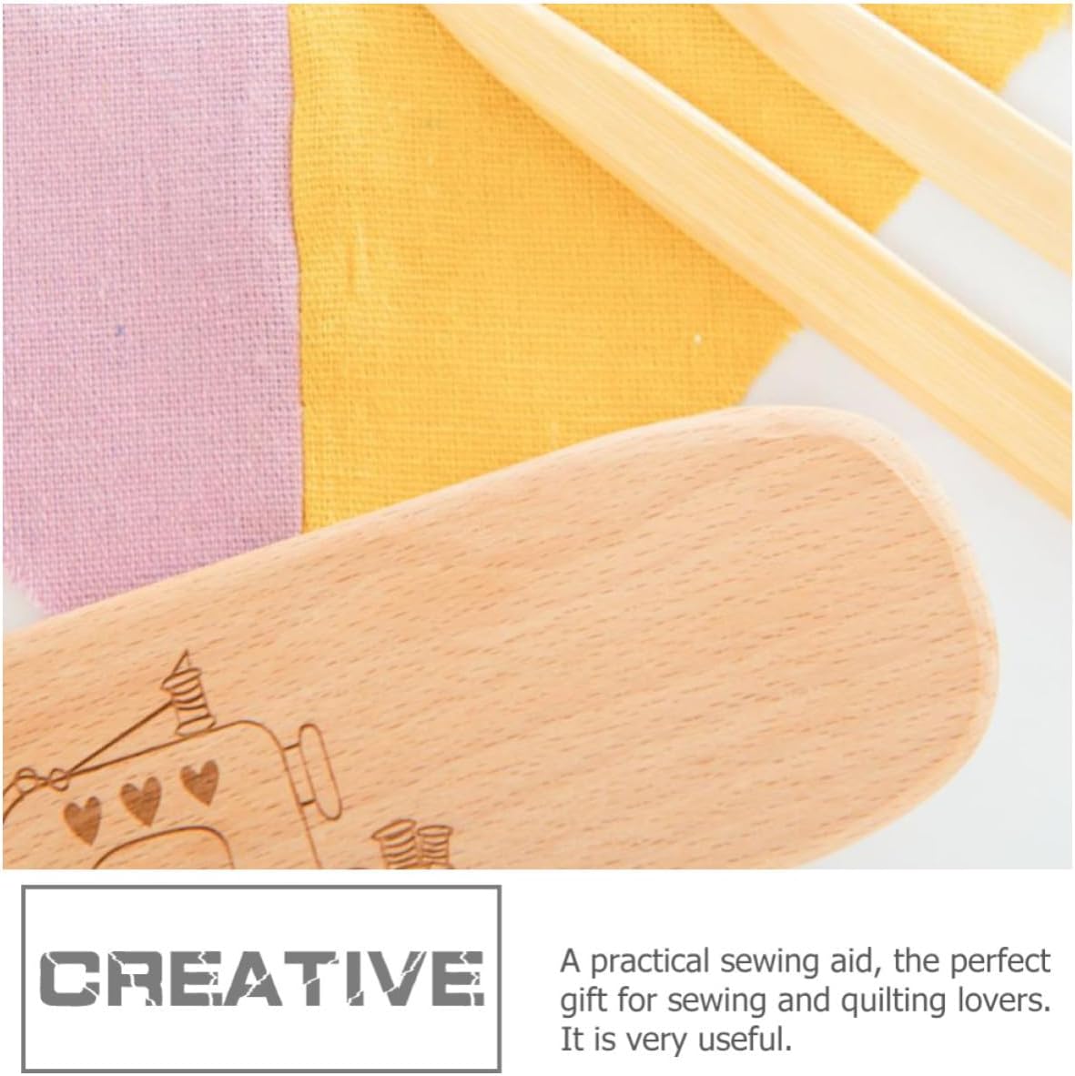 Portable Wooden Ironing Clapper for Quilters and Sewing Fabric Seams
