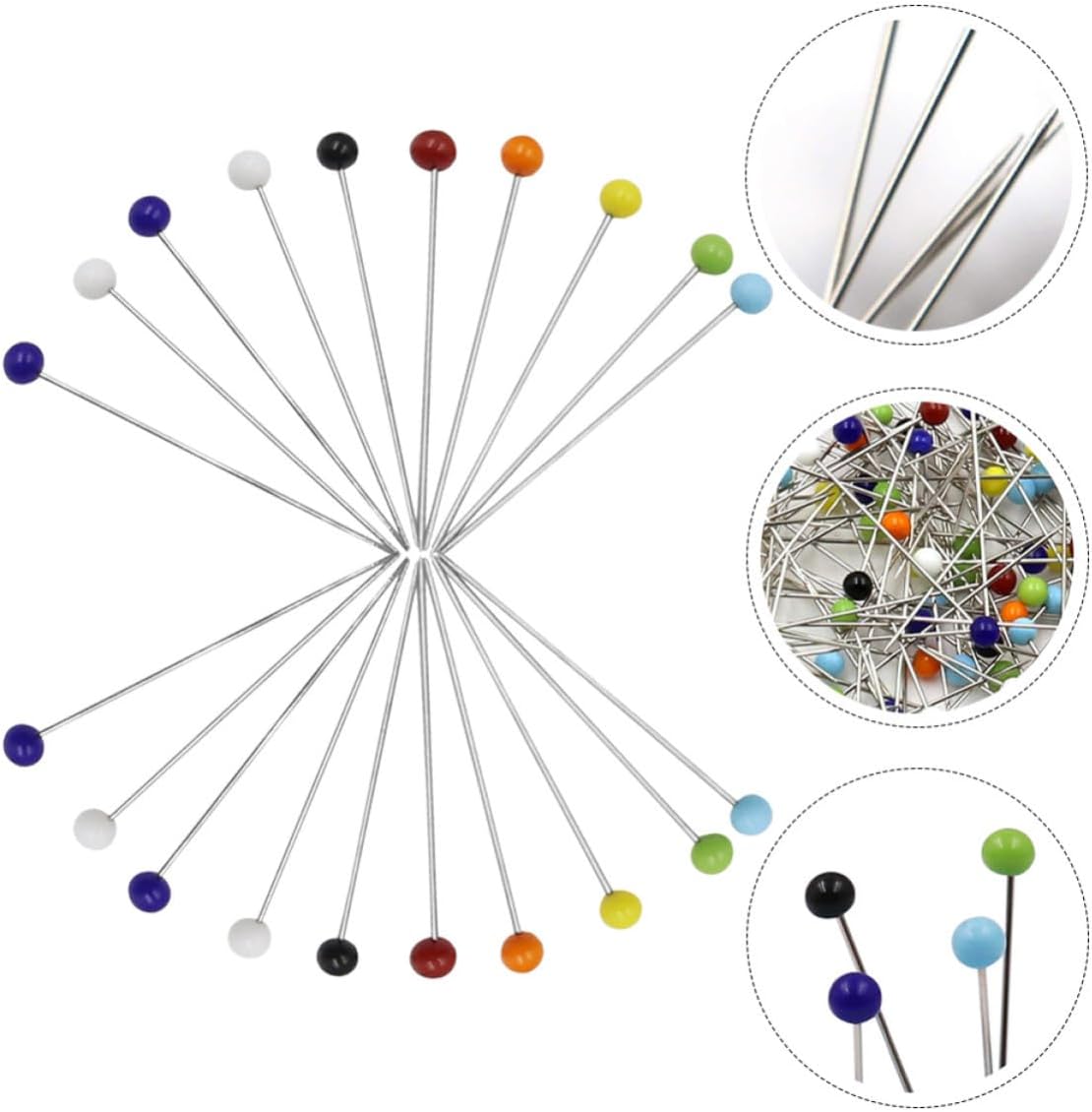 500pcs Glass Head Straight Pins, Quilting and Costume Making