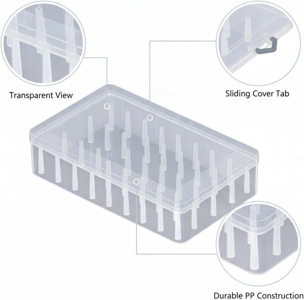 Clear PP Sewing Box with Sliding Cover, Transparent Storage Organizer