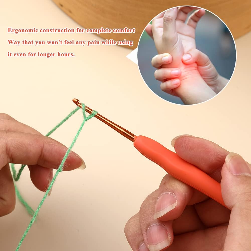 Iuuidu 2.5mm Beginner Crochet Hook, Ergonomic Handle Crochet Hooks
