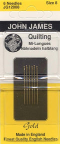 Colonial Needle 6 Count John James Plated Between Quilting Needles