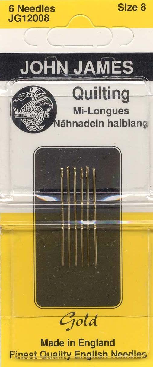 Colonial Needle 6 Count John James Plated Between Quilting Needles