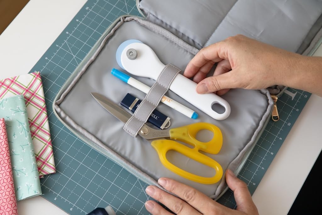 Kimberbell Scissor Case - Quilted Mint Storage for Scissors & Rotary