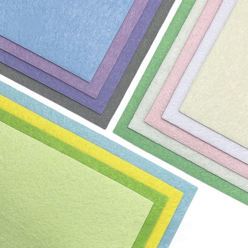 13 Pcs 8 x 12 inches Felt Fabric Sheet 13 Pastel Colors A4 Felt