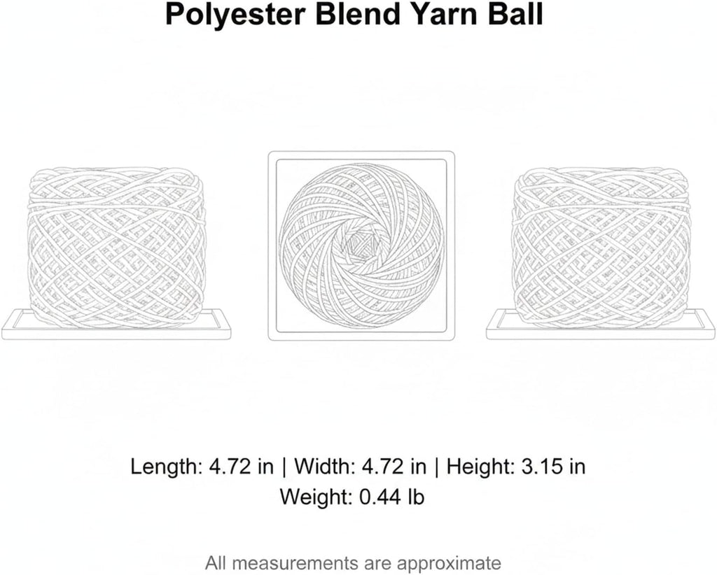 Polyester Blend Yarn Ball for Knitting & Crochet, 7.05 oz Solid Color
