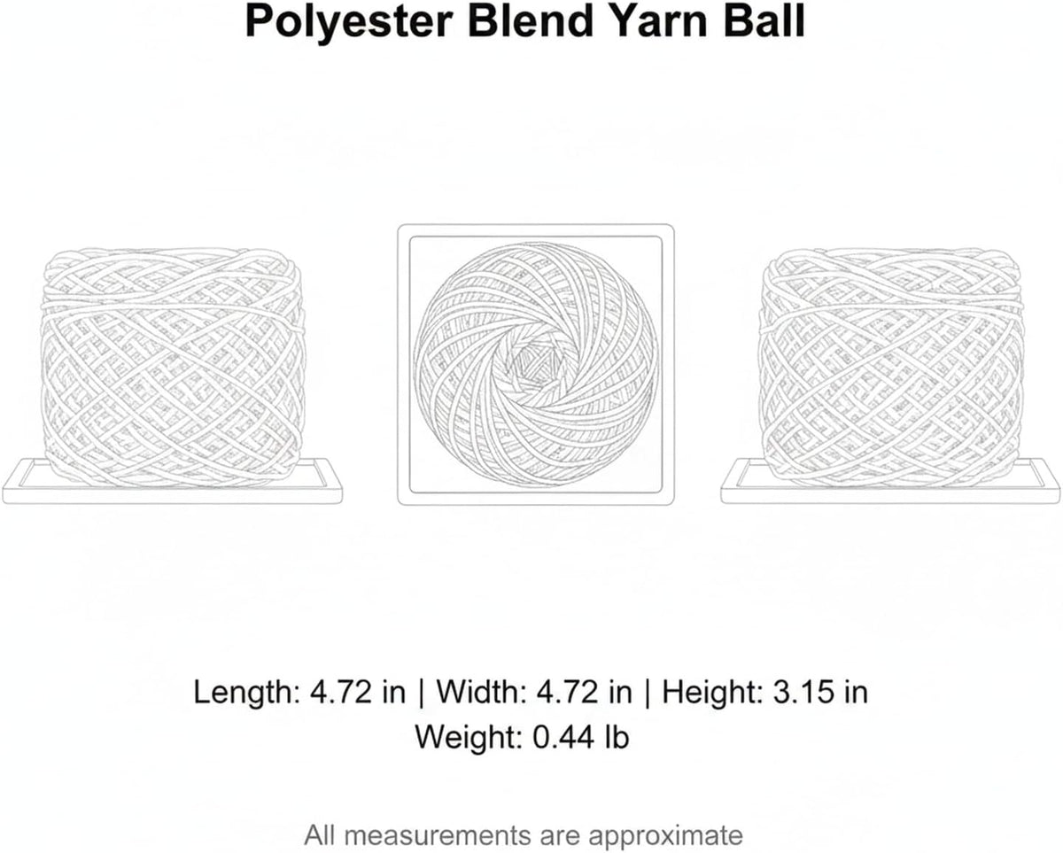 Polyester Blend Yarn Ball for Knitting & Crochet, 7.05 oz Solid Color