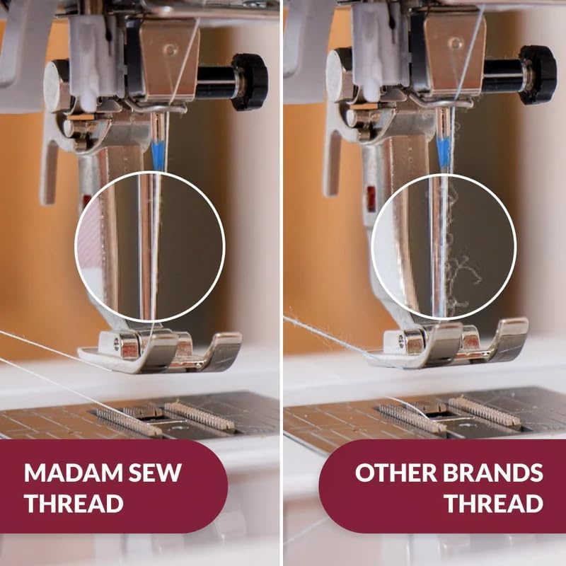 Madam Sew Cotton Thread Set – 8 Small Spools – 100% Cotton Thread for
