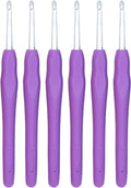 6Pcs 5mm Aluminum Soft Grip Rubber Ergonomic Handle Crochet Hook