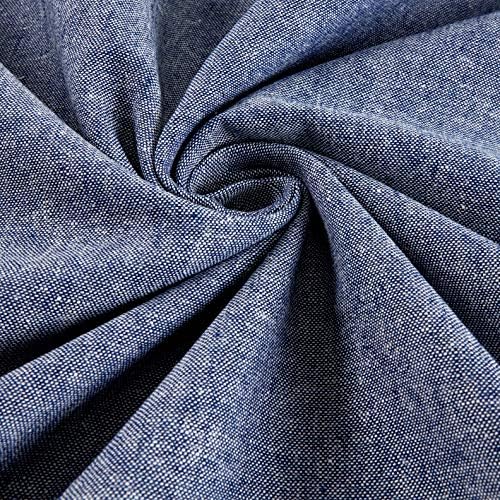 Kaufman Essex Yarn Dyed Linen Blend Denim-Blue, Fabric by the Yard