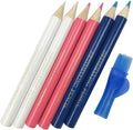 6 Pieces Sewing Fabric Pencils with Brush Tailor Pencils Sewing