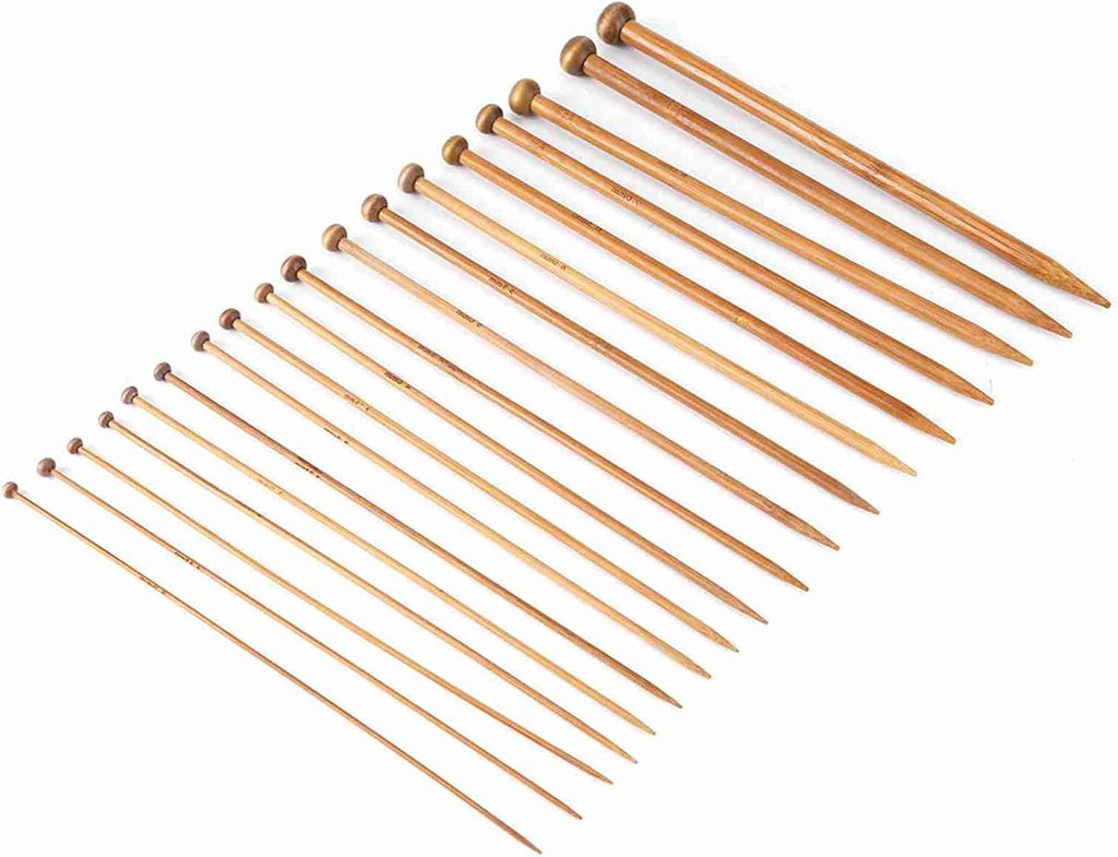 Luocute Knitting Needles Set 18 Sizes Single Pointed