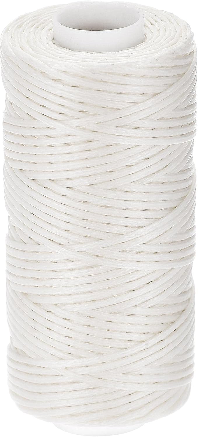 uxcell Leather Sewing Thread 55 Yards 150D/1mm Waxed Cord White