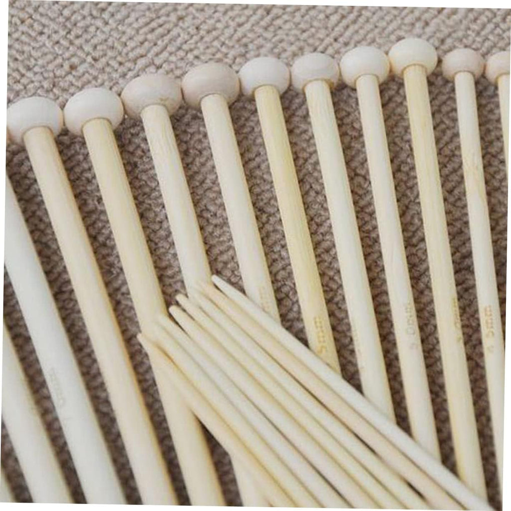 36 Piece Single Pointed Knitting Needles for Beginners, Khaki Plastic