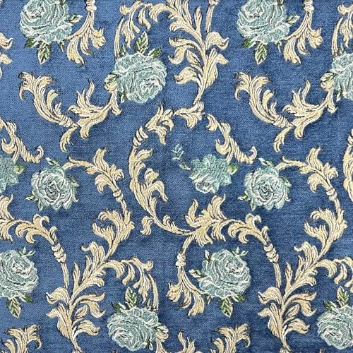 Vintage Floral Scroll Design Premium Chenille Jacquard Fabric for