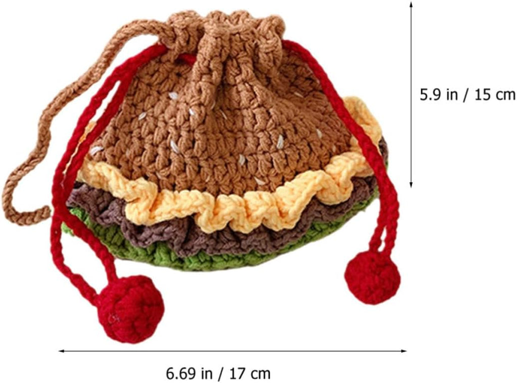 FOMIYES Crochet Crossbody Bag, Knit Drawstring Purse for Women and