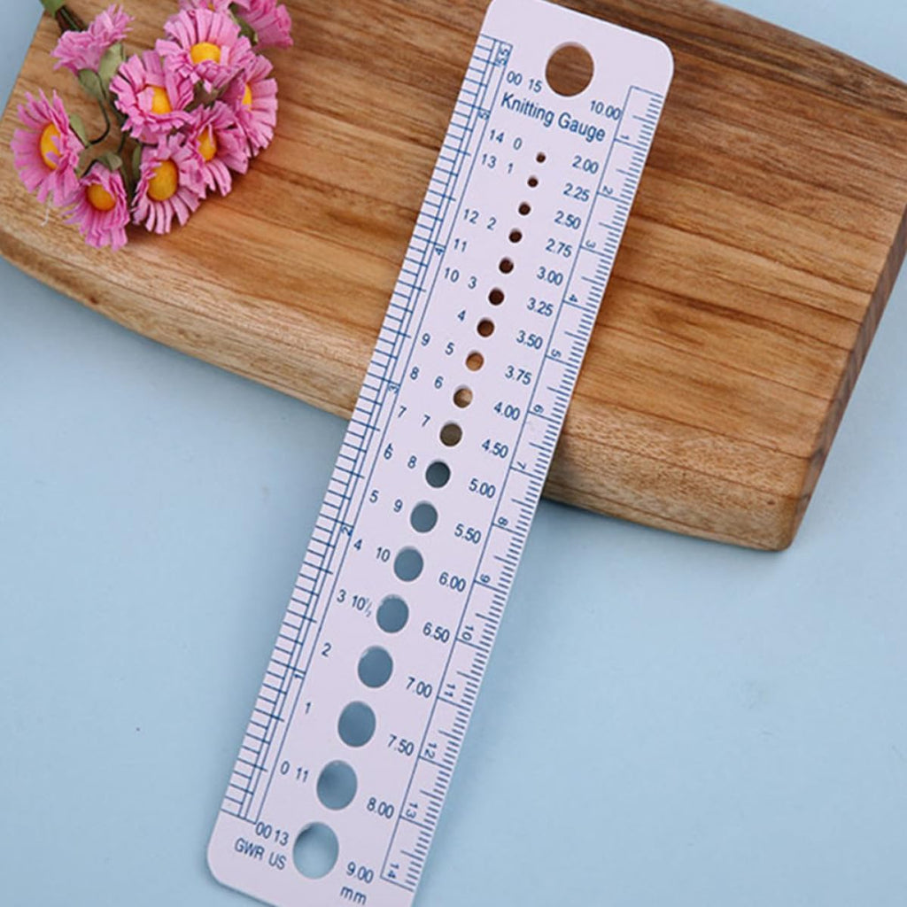 6pcs Professional Knitting Gauge Ruler Tool for Needles and Yarn, 16cm