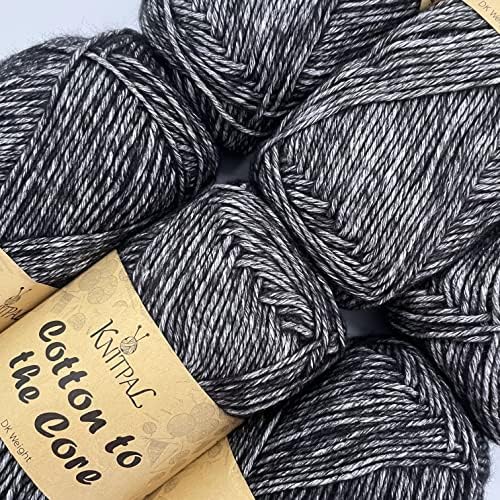 Cotton to The Core #3 DK Cotton Yarn, 6-Pack (852Yds/300G), Charcoal